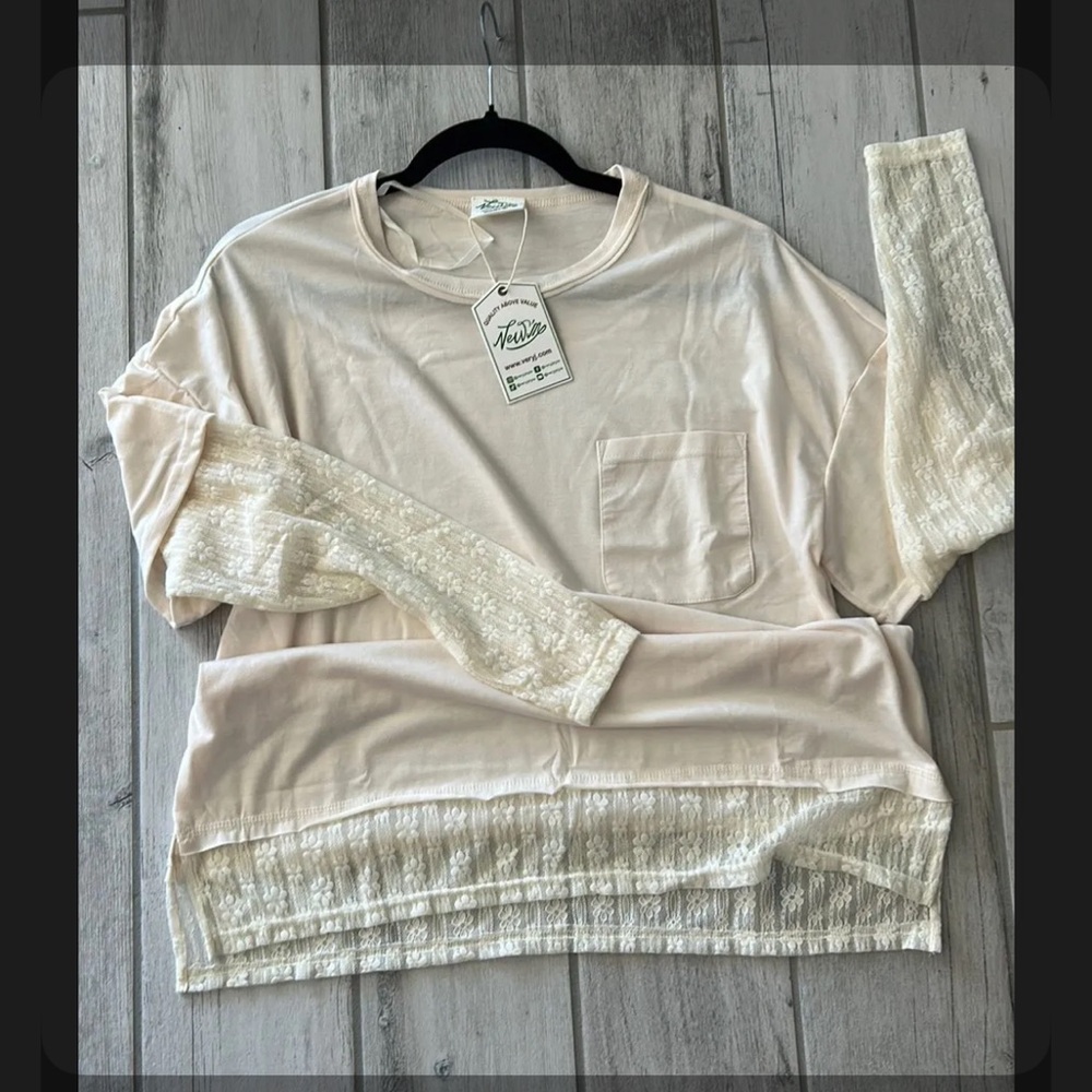 Very J Cream Long Sleeve Top